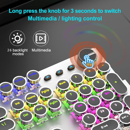 Gaming Keyboard and Mouse with Wrist Rest Shortcuts Table Mat 104 Keys Blue Switches Wired USB Keyboards with Gift Package for PC Gamer Computer Desktop (Black)