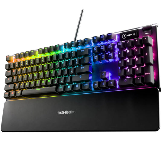 Apex 5 Mechanical Gaming Keyboard - Per-Key RGB Illumination , OLED Smart Display - Black
